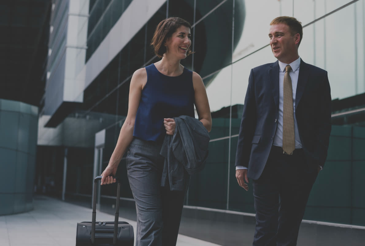 A leadership team travelling